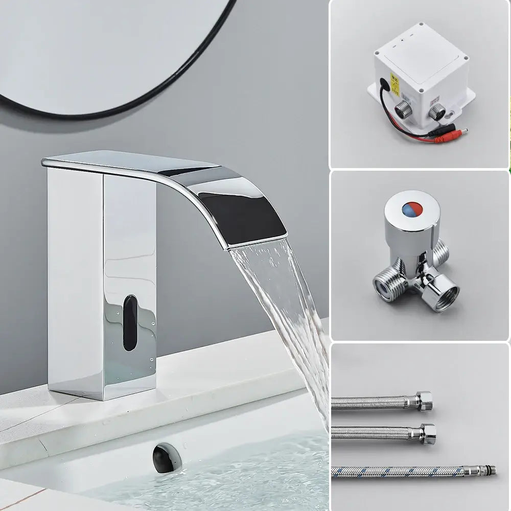 Torneira Para Banheiro Sense - Sensor Automático Quente e Fria - Cuba Alta e Cuba Baixa
