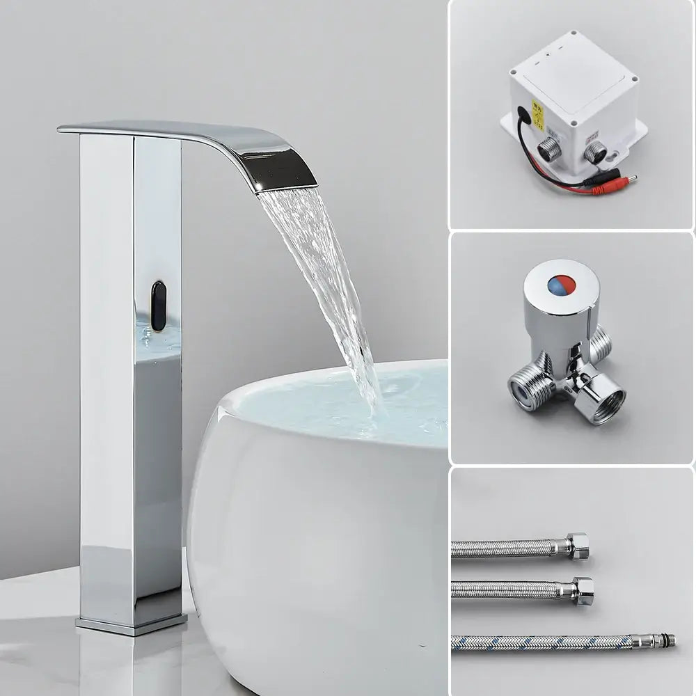 Torneira Para Banheiro Sense - Sensor Automático Quente e Fria - Cuba Alta e Cuba Baixa