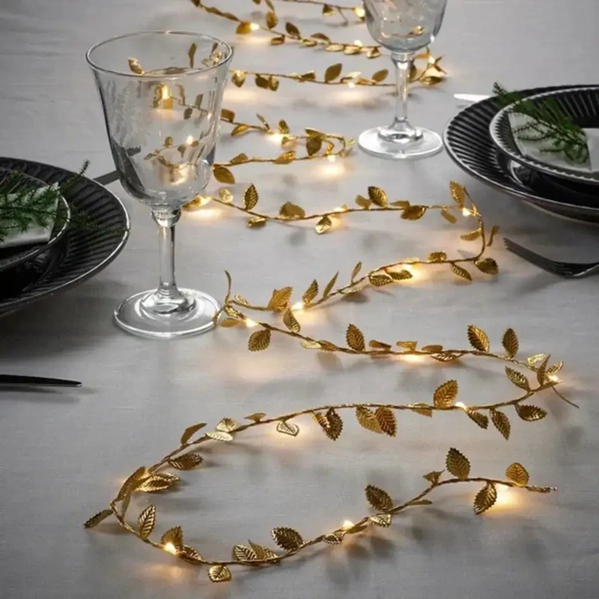 Luzes de Led Folhas Douradas - 20 LEDS 02 Metros