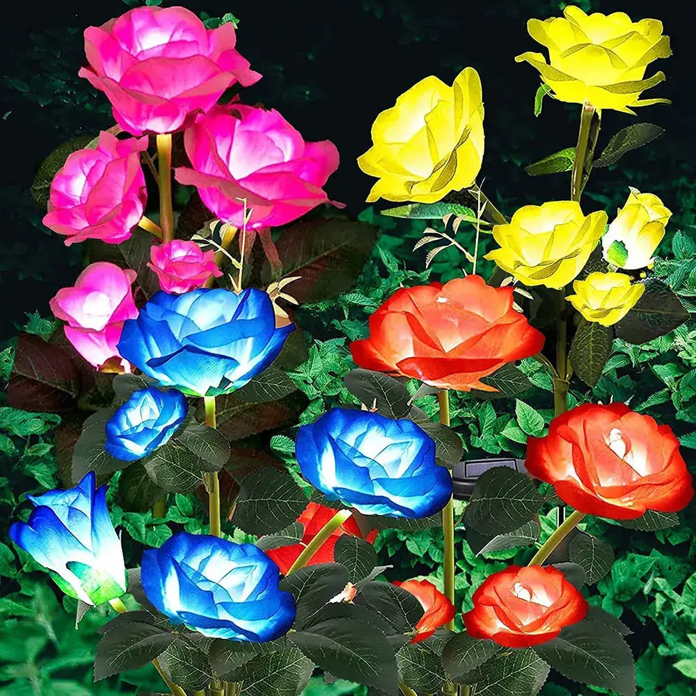 Luminária de Led Solar À Prova D'Água  Rosas