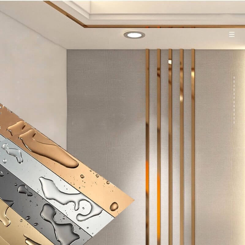 Moldura Espelhada ou Fosca Em Aço Inox Adesiva  3 metros