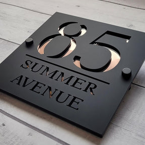 Placa Personalizada Modern Blanche com Endereço 3D