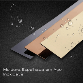 Moldura Espelhada ou Fosca Em Aço Inox Adesiva  3 metros