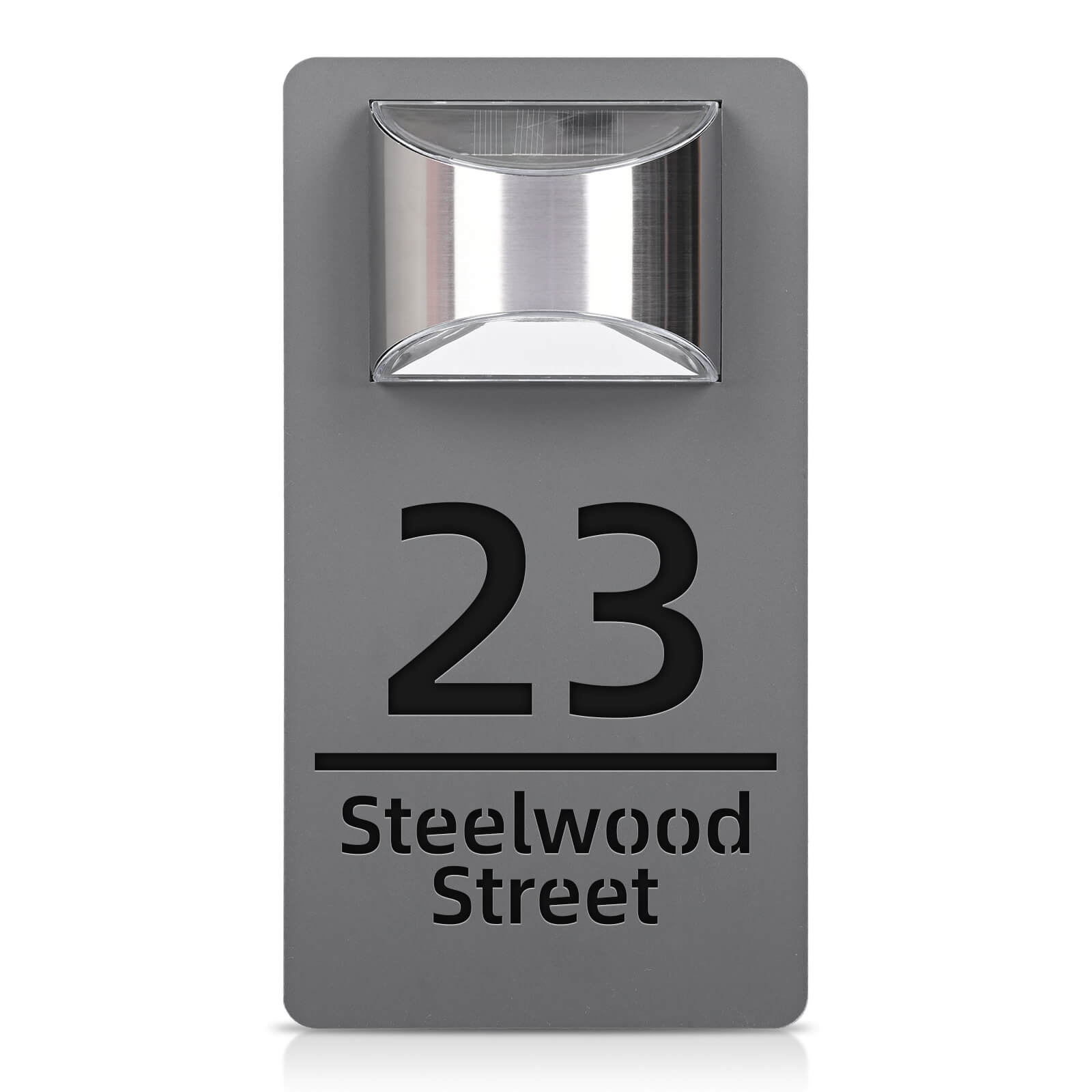 Placa Personalizada Glow Endereço Resdidencial Comercial 3D  c/ Luminaria Solar
