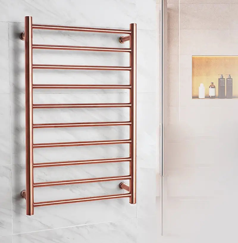 Toalheiro Térmico Aço Inoxidável Display Digital e WiFi Fiação Oculta/Exposta Rose Gold