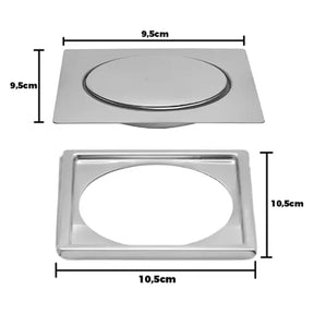 Ralo Click Inox Inteligente 10x10 Cm + Porta Grelha