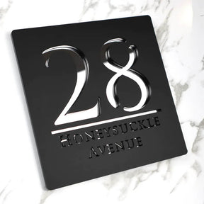 Placa Personalizada Modern Blanche com Endereço 3D